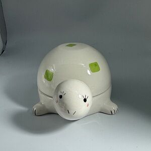 Cute Ceramic Turtle Trinket or Palette Box